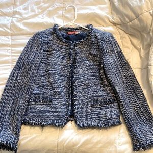 Alice and Olivia Blue Tweed Jacket Small
